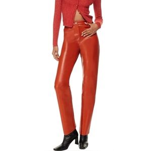 Aritzia Wilfred The Melina Rust Leather Pants